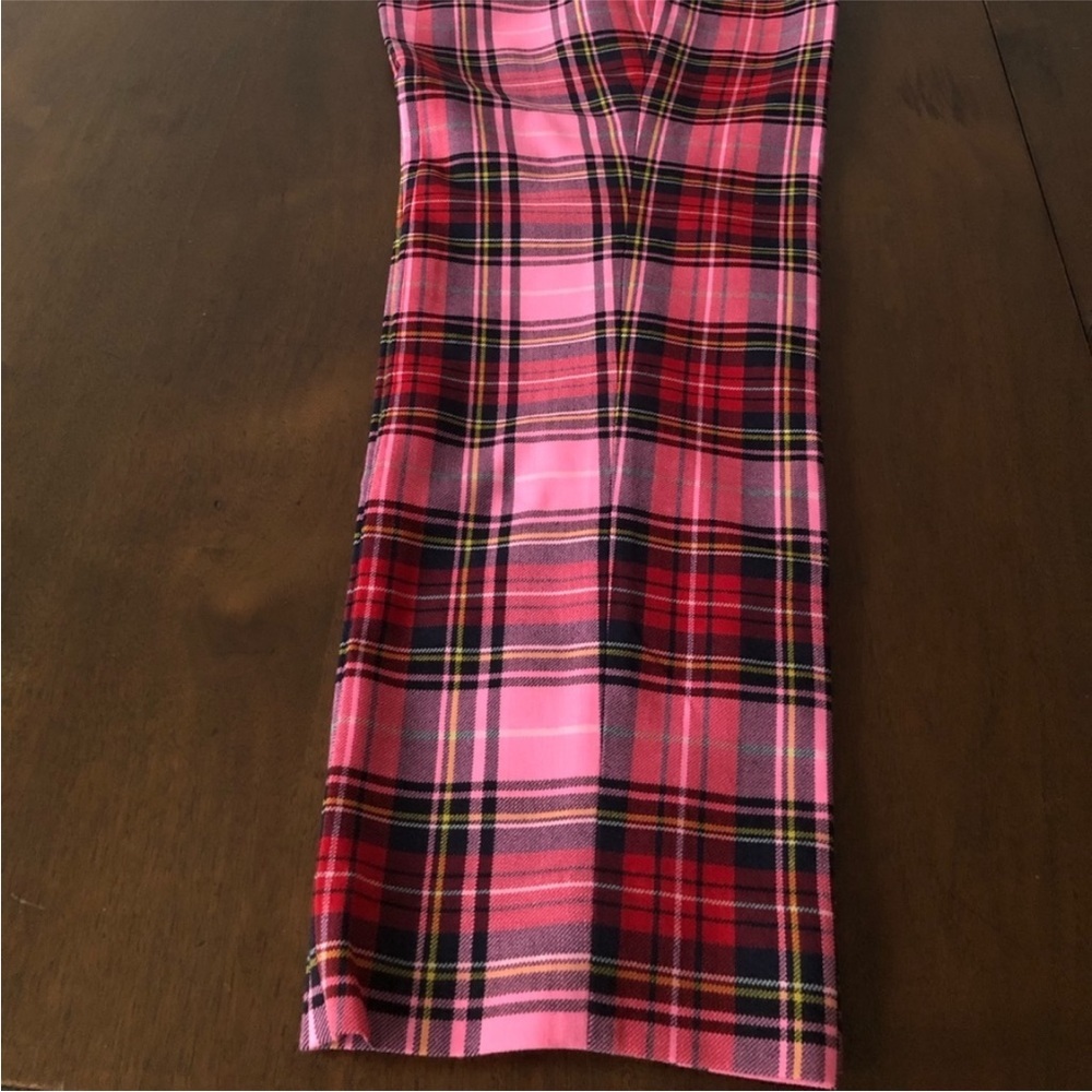 New! J.CREW Cameron Parke Tartan pink Plaid Pants Trousers Size 6 small - Picture 12 of 13